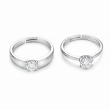 His & Hers Stainless Steel Solitaire Couple Ring Set