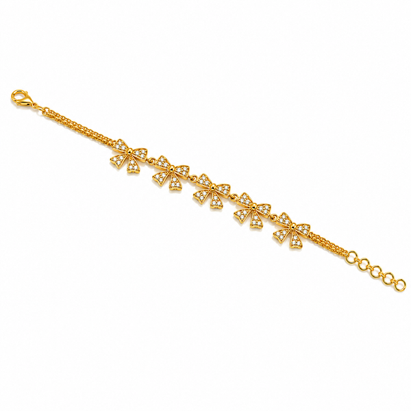 Imperial Sparkling Bow Chain Bracelet for Women & Girls