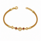 Regal Ruby Sparkle Link Bracelet for Women