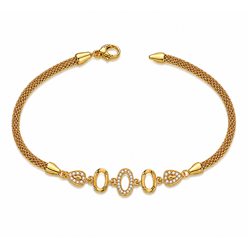 Premium Triple Oval CZ Link Bracelet for Women