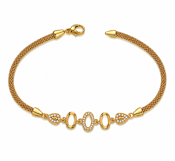 Premium Triple Oval CZ Link Bracelet for Women