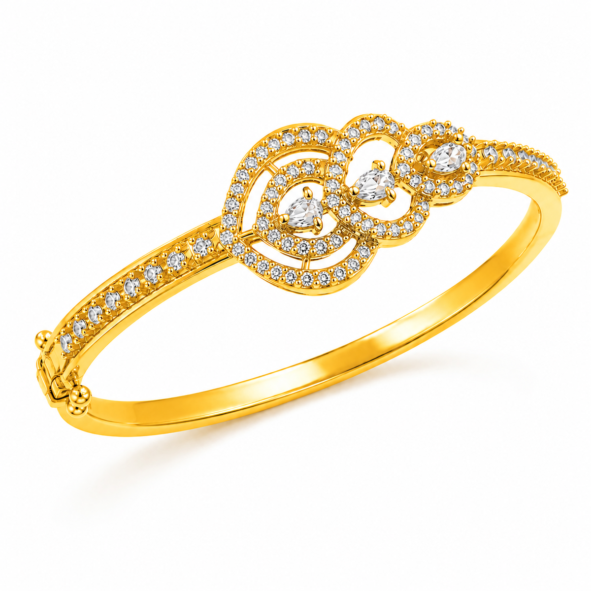 Elegant Marquise Crystal Designer Open Kada Bracelet for Women