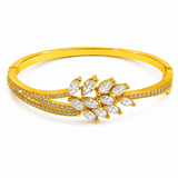 Regal Marquise Crystal Leaf Open Bracelet for Women
