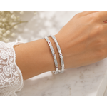 925 Silver Geometric Ruby & Cubic Zirconia Bangles