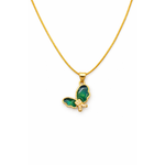 NXGOLD Green Stone Butterfly Pendant For Women