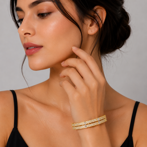NXGOLD Stone Bangles for Women