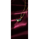 NXGOLD Green Stone Butterfly Pendant For Women