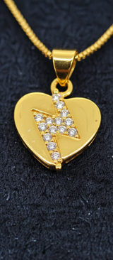 NXGOLD Heart CZ Pendant Necklace Set
