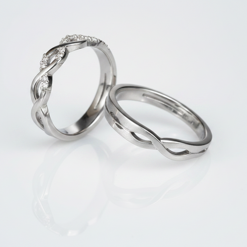 His & Hers Stainless Steel Infinity Couple Ring Set