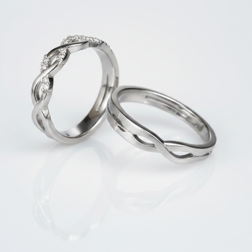 His & Hers Stainless Steel Infinity Couple Ring Set
