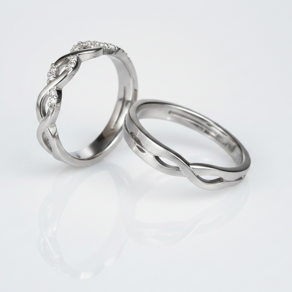 His & Hers Stainless Steel Infinity Couple Ring Set