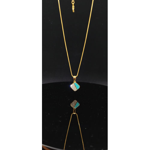 NXGOLD Green Stone Pendant Necklace For Women