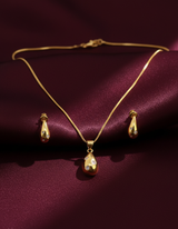 NXGOLD Teardrop CZ Pendant Necklace Set
