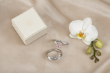 His & Hers Stainless Steel Pink Heart Couple Ring Set