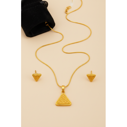 NXGOLD Triangle Pendant Necklace Set for Women