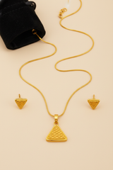 NXGOLD Triangle Pendant Necklace Set for Women