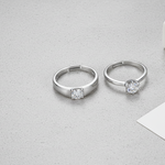 His & Hers Stainless Steel Solitaire Couple Ring Set