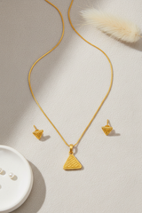 NXGOLD Triangle Pendant Necklace Set for Women