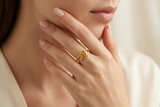 NXGOLD Floral Filigree Charm Ring