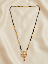 Traditional Black Bead Mangalsutra with Circular Designer Pendant