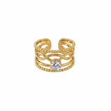 Elegant Anti-Tarnish Layered Infinity Ring with CZ Stone
