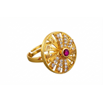 NXGOLD Royal Sunburst Ruby Designer Ring