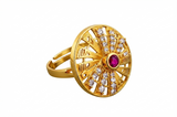 NXGOLD Royal Sunburst Ruby Designer Ring
