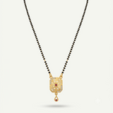 NXGOLD Traditional Black Bead Mangalsutra with Elegant Pendant