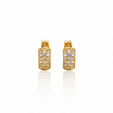NXGOLD Luxe Pavé Crystal Gold-Toned Huggie Hoop Earrings for Women