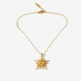 Golden Solstice Sun Necklace for Women