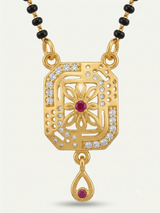 NXGOLD Traditional Black Bead Mangalsutra with Elegant Pendant