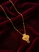 Traditional Mangalsutra with Black Beads & Heritage Pendant