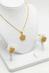 NXGOLD Floral Pendant Necklace Set