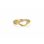 NXGOLD Elegant Infinity Curve Diamond Accent Gold Ring for Women