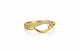 NXGOLD Elegant Infinity Curve Diamond Accent Gold Ring for Women