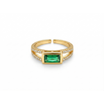 NXGOLD Emerald Royale Dual Band Adjustable Ring