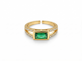 NXGOLD Emerald Royale Dual Band Adjustable Ring