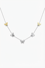 Elegant Silver Butterfly Charm Necklace
