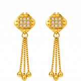 Crystal Stud Drop Earrings