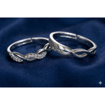 His & Hers Stainless Steel Infinity Couple Ring Set