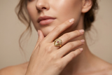 NXGOLD Royal Ruby Leaf Designer Ring