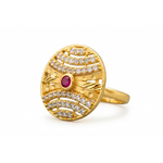NXGOLD Celestial Ruby Crystal Statement Ring