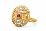 NXGOLD Celestial Ruby Crystal Statement Ring
