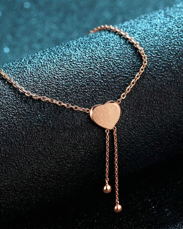 Elegant Rose Gold Heart Drop Pendant Necklace for Women