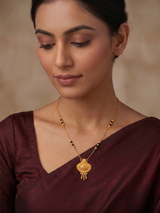 Traditional Mangalsutra with Black Beads & Heritage Pendant