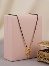 NXGOLD Traditional Black Bead Mangalsutra with Elegant Pendant