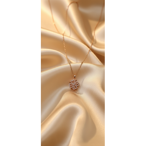 NXGOLD Elegant 360° Spin Flower Rose Gold Pendant Necklace