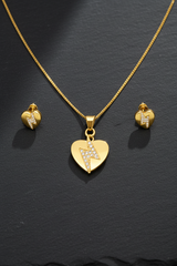NXGOLD Heart CZ Pendant Necklace Set