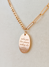 Elegant Rose Gold Engraved Oval Pendant Necklace for Women
