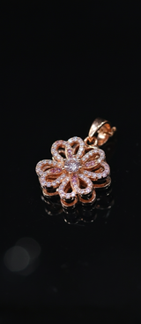 NXGOLD Elegant 360° Spin Flower Rose Gold Pendant Necklace
